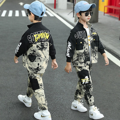 Children Fashion Casual Exercise Sweater Pants Suit