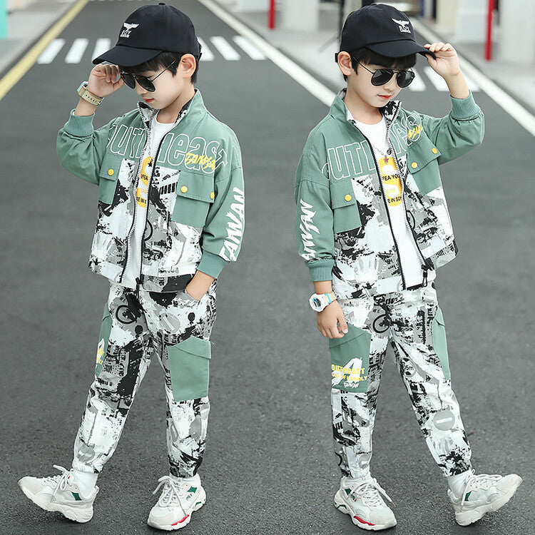 Children Fashion Casual Exercise Sweater Pants Suit